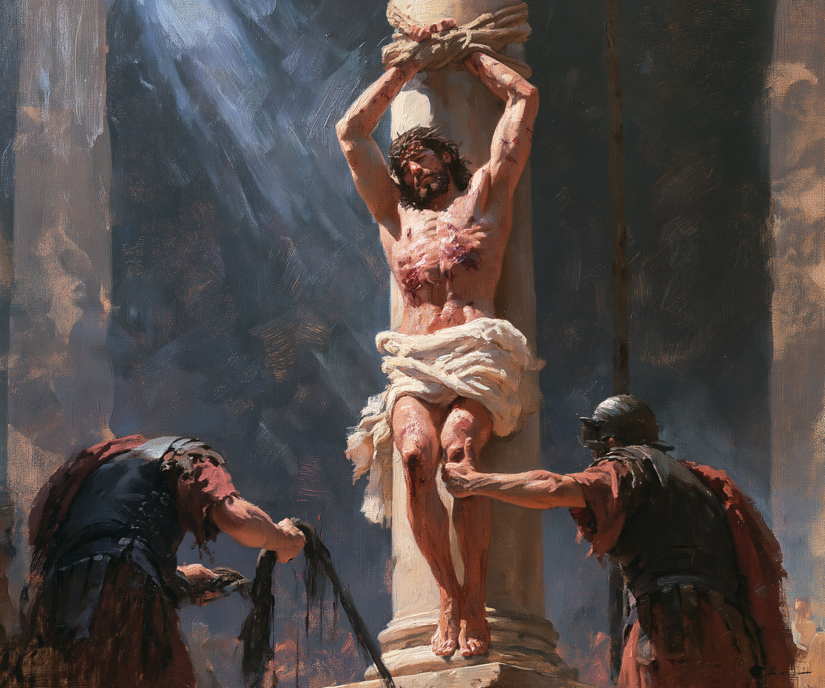 Christian work landscape - The Flagellation of Christ - Impressionist - Alpha Christian Art