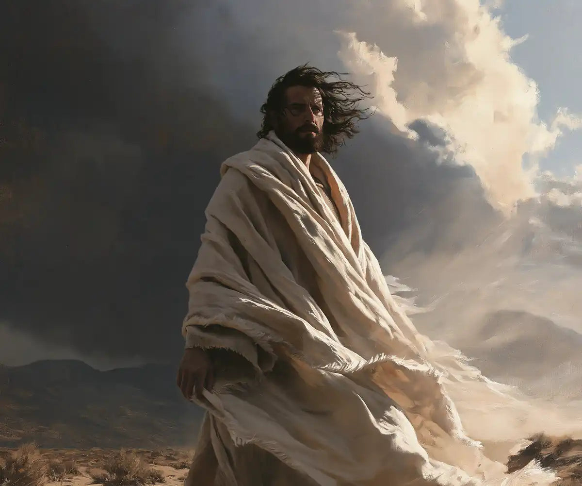 Jesus in the Desert - The Inner Struggle - Christian artwork collection