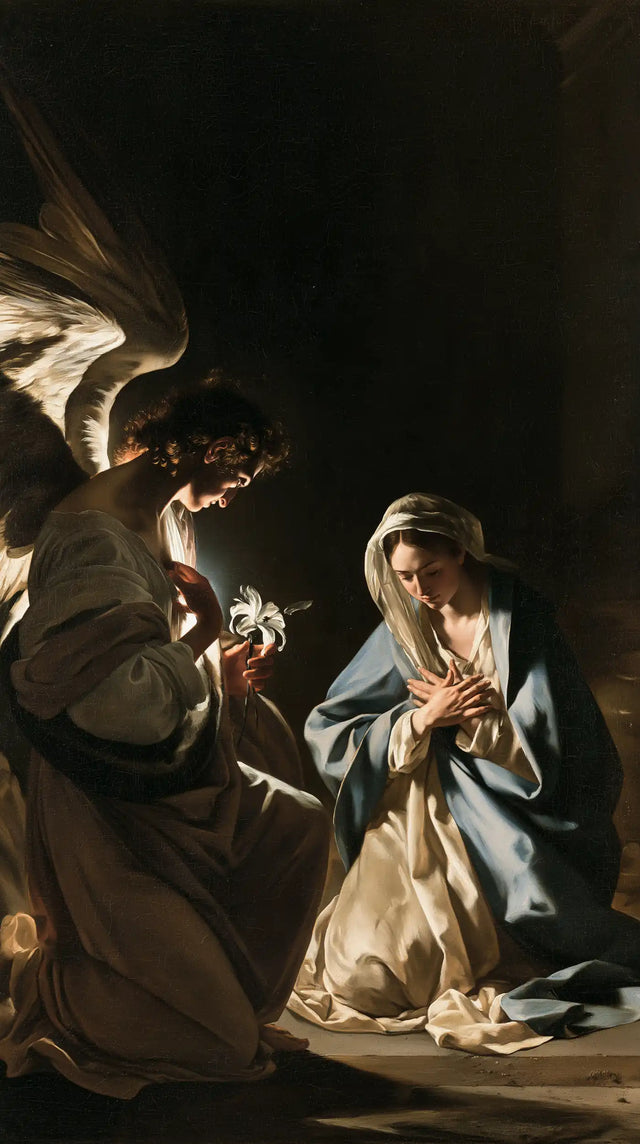 The Annunciation - Caravaggio Tenebrism · Portrait n° 3