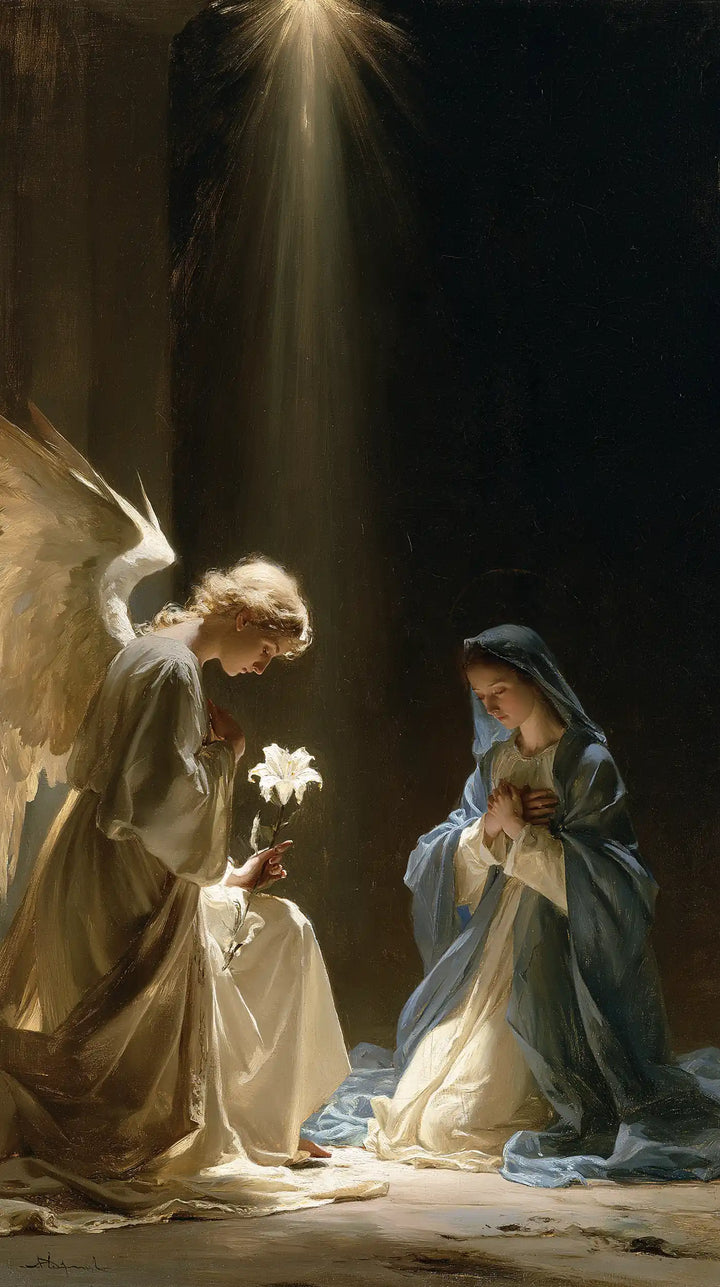 The Annunciation - Celestial Annunciation in Blue Ivory and Gold · Portrait n° 1