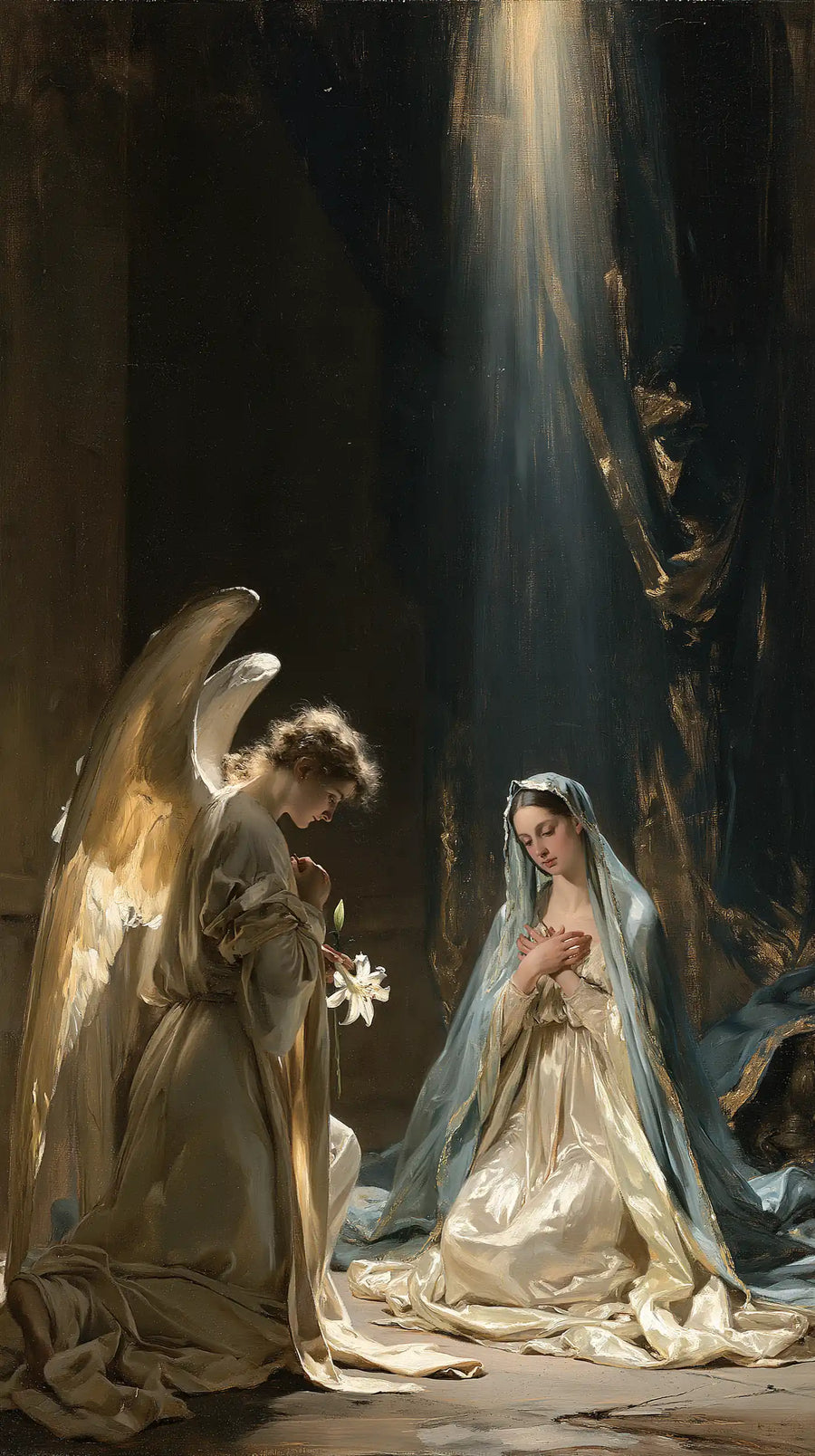 The Annunciation - Celestial Annunciation in Blue Ivory and Gold · Portrait n° 5