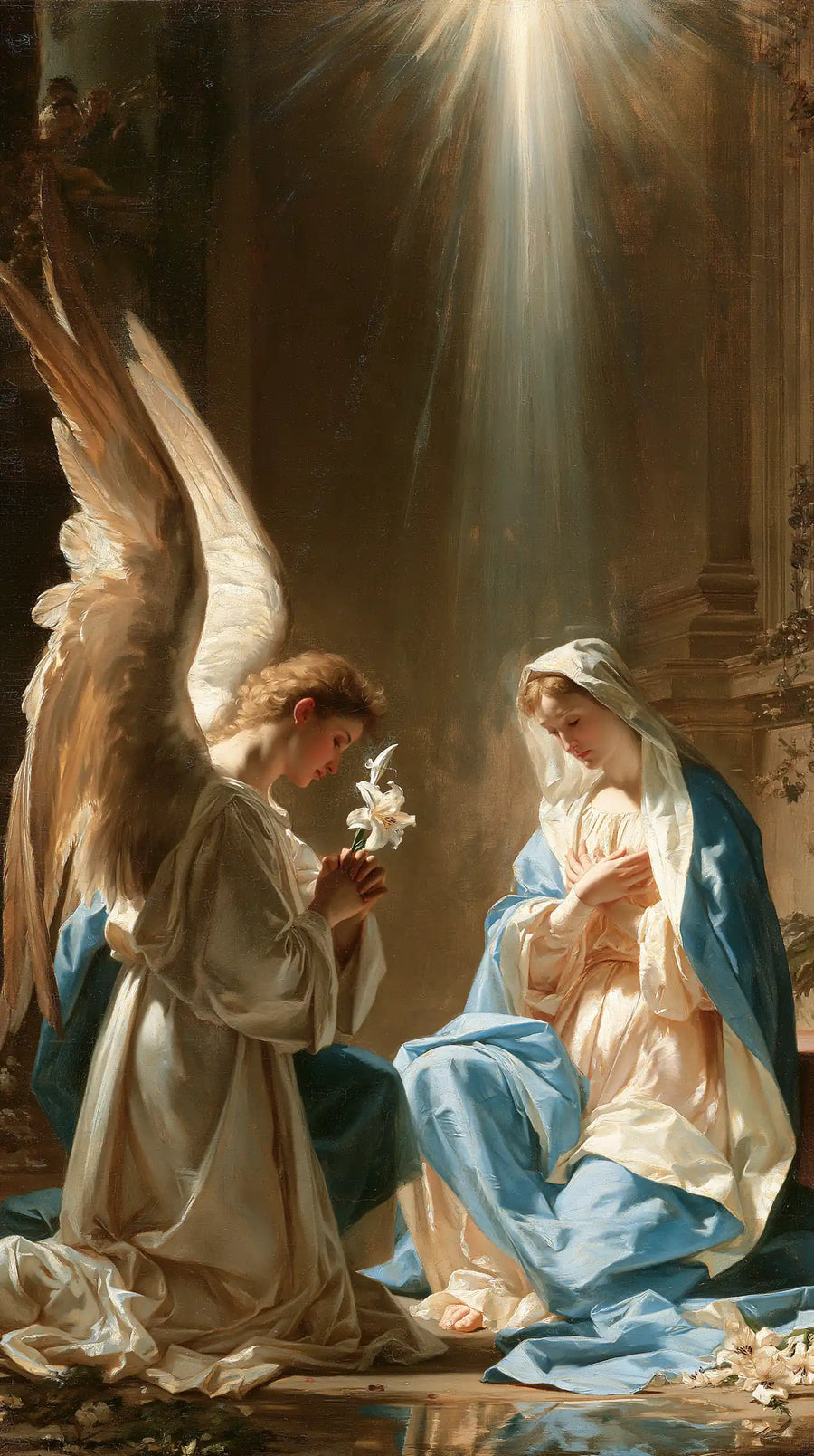 The Annunciation - Celestial Annunciation in Blue Ivory and Gold · Portrait n° 6