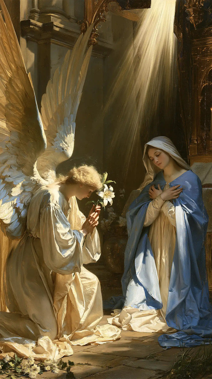 The Annunciation - Celestial Annunciation in Blue Ivory and Gold · Portrait n° 7