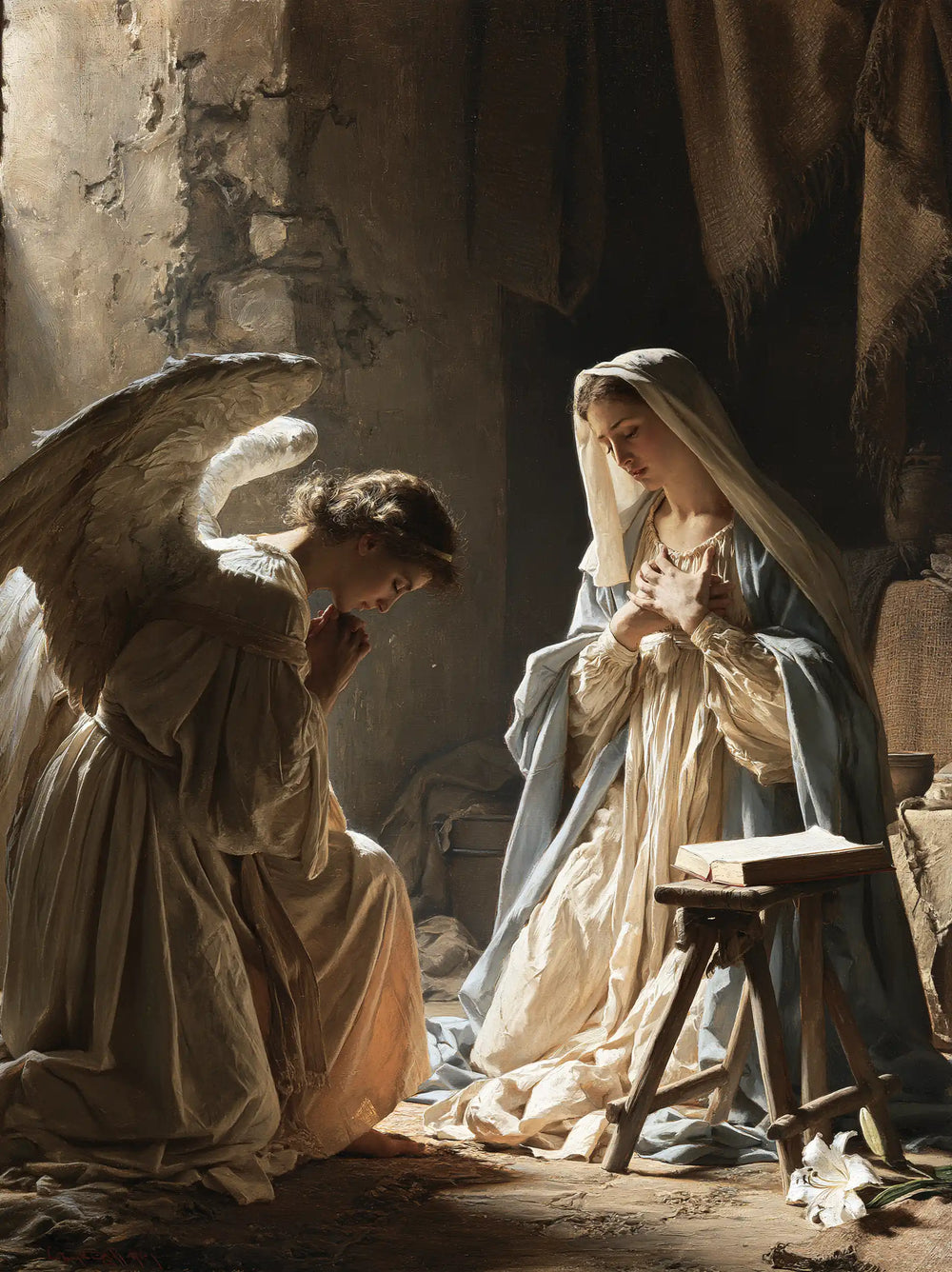 the Annunciation in the chamber at Nazareth in The Chamber in Nazareth style, portrait Christian artwork no. 5