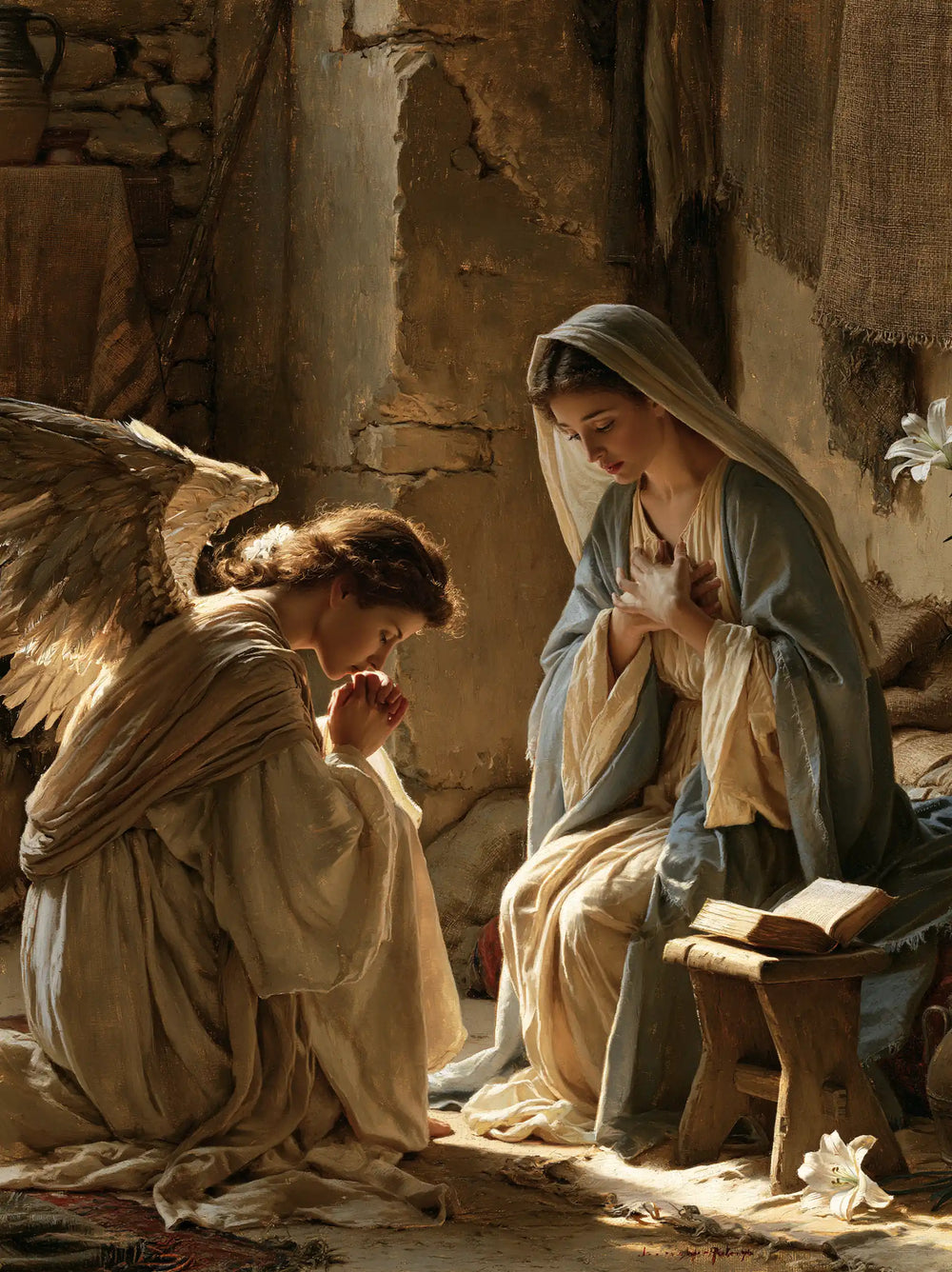 the Annunciation in the chamber at Nazareth in The Chamber in Nazareth style, portrait Christian artwork no. 6