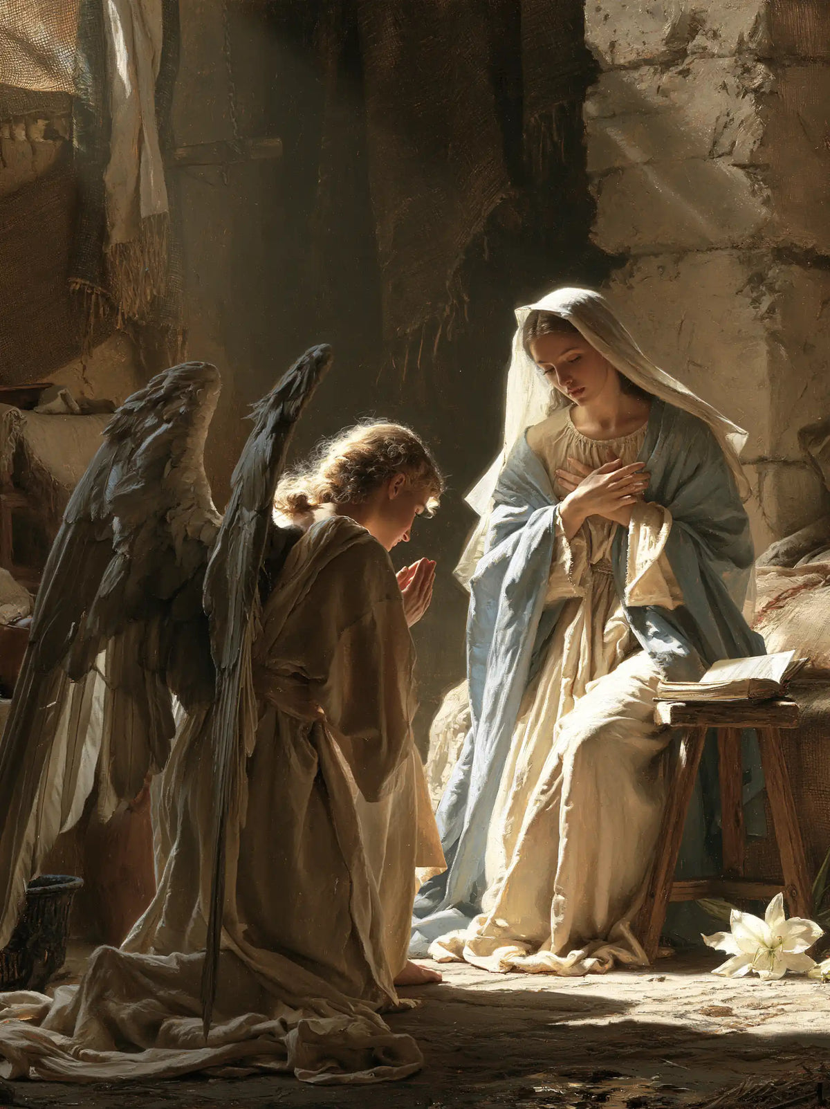 the Annunciation in the chamber at Nazareth in The Chamber in Nazareth style, portrait Christian artwork no. 12