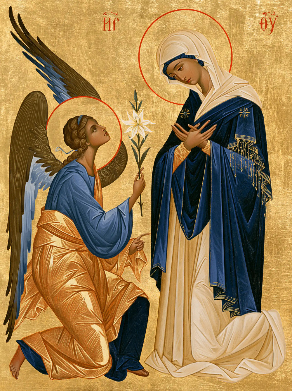 the Annunciation in a contemporary Byzantine icon in Contemporary Byzantine style, portrait Christian artwork no. 17
