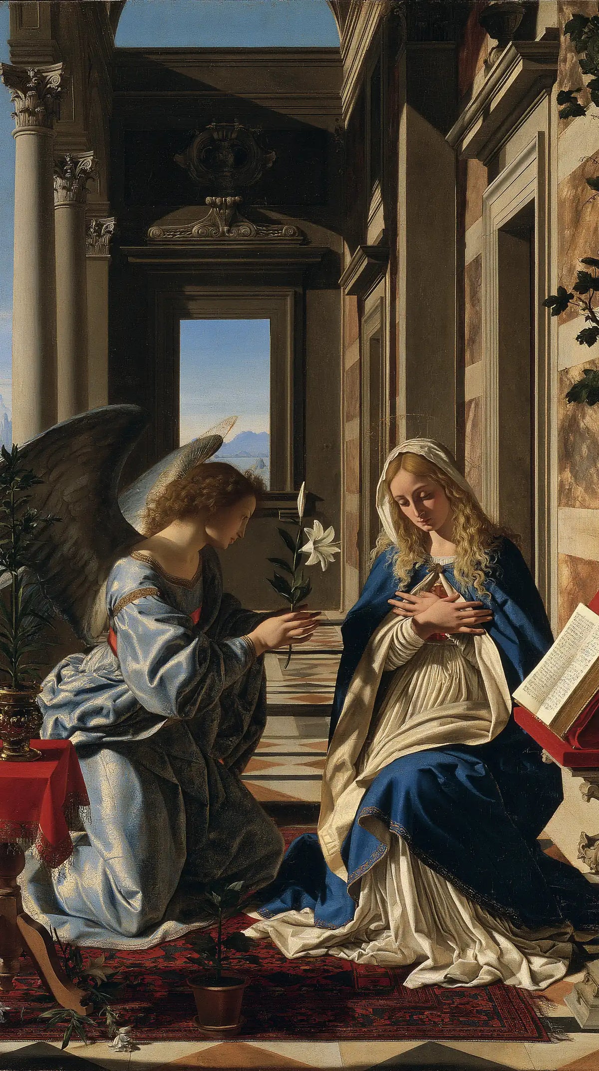 the Annunciation in Florentine Renaissance style in Florentine Renaissance style, portrait Christian artwork no. 8