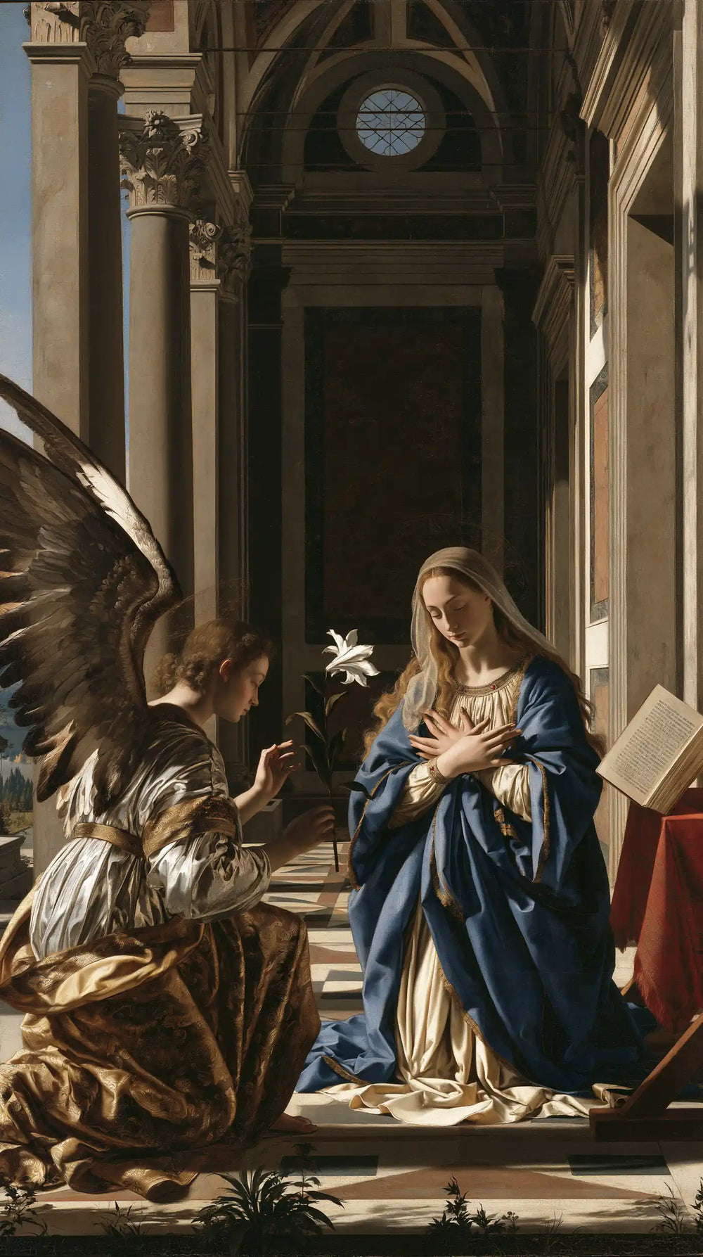 the Annunciation in Florentine Renaissance style in Florentine Renaissance style, portrait Christian artwork no. 9