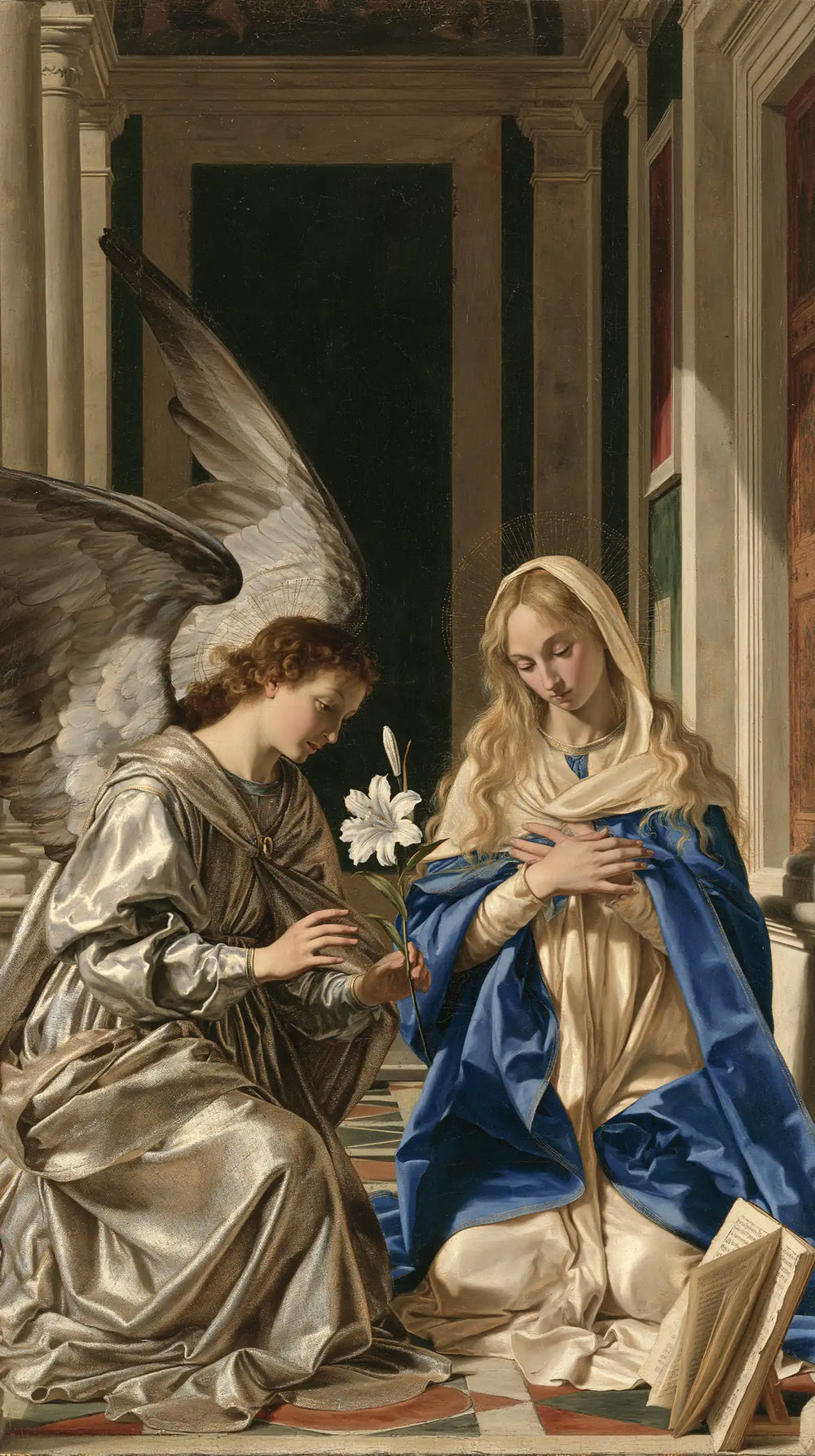 the Annunciation in Florentine Renaissance style in Florentine Renaissance style, portrait Christian artwork no. 11