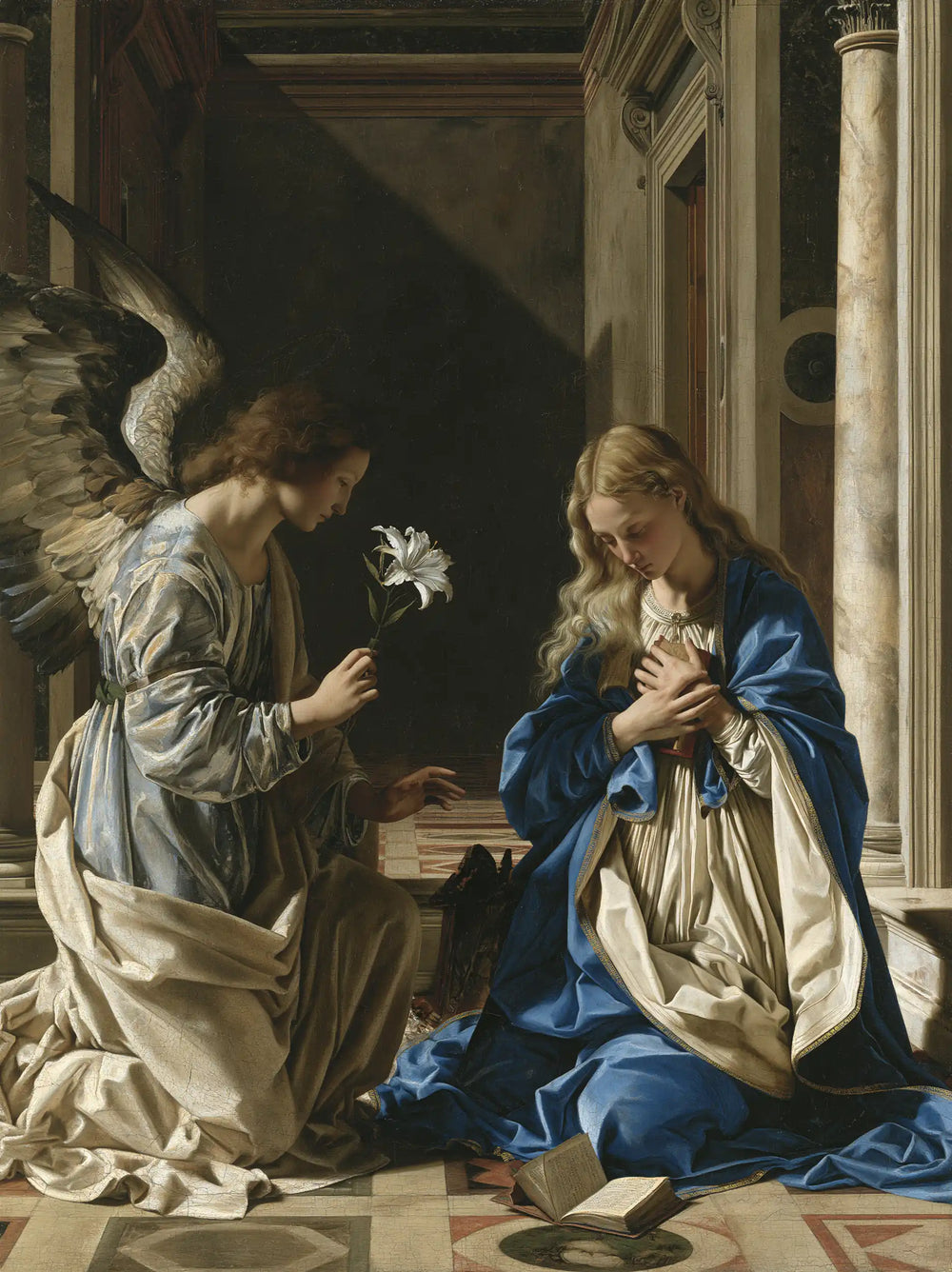 the Annunciation in Florentine Renaissance style in Florentine Renaissance style, portrait Christian artwork no. 22