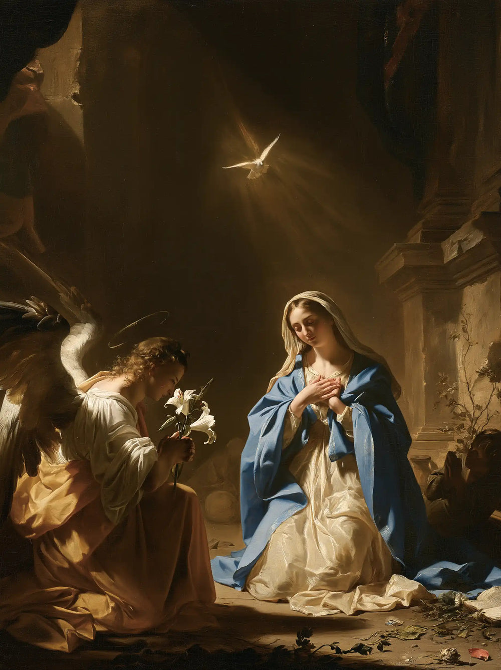 the Annunciation with the Holy Spirit in The Holy Spirit style, portrait Christian artwork no. 10