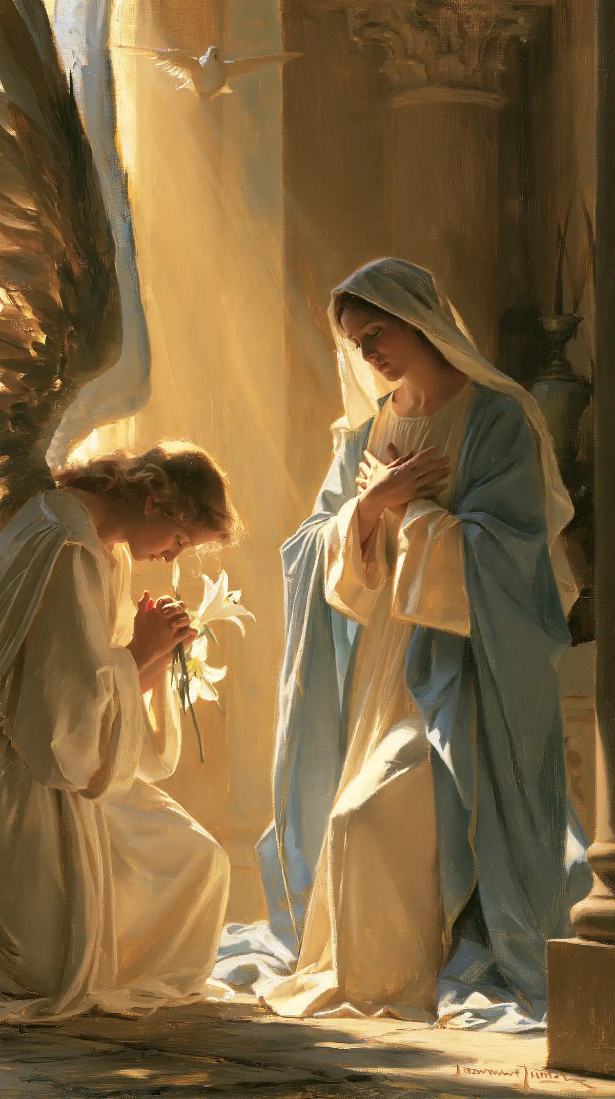 the peace of the Annunciation in Peace of the Annunciation style, portrait Christian artwork no. 2