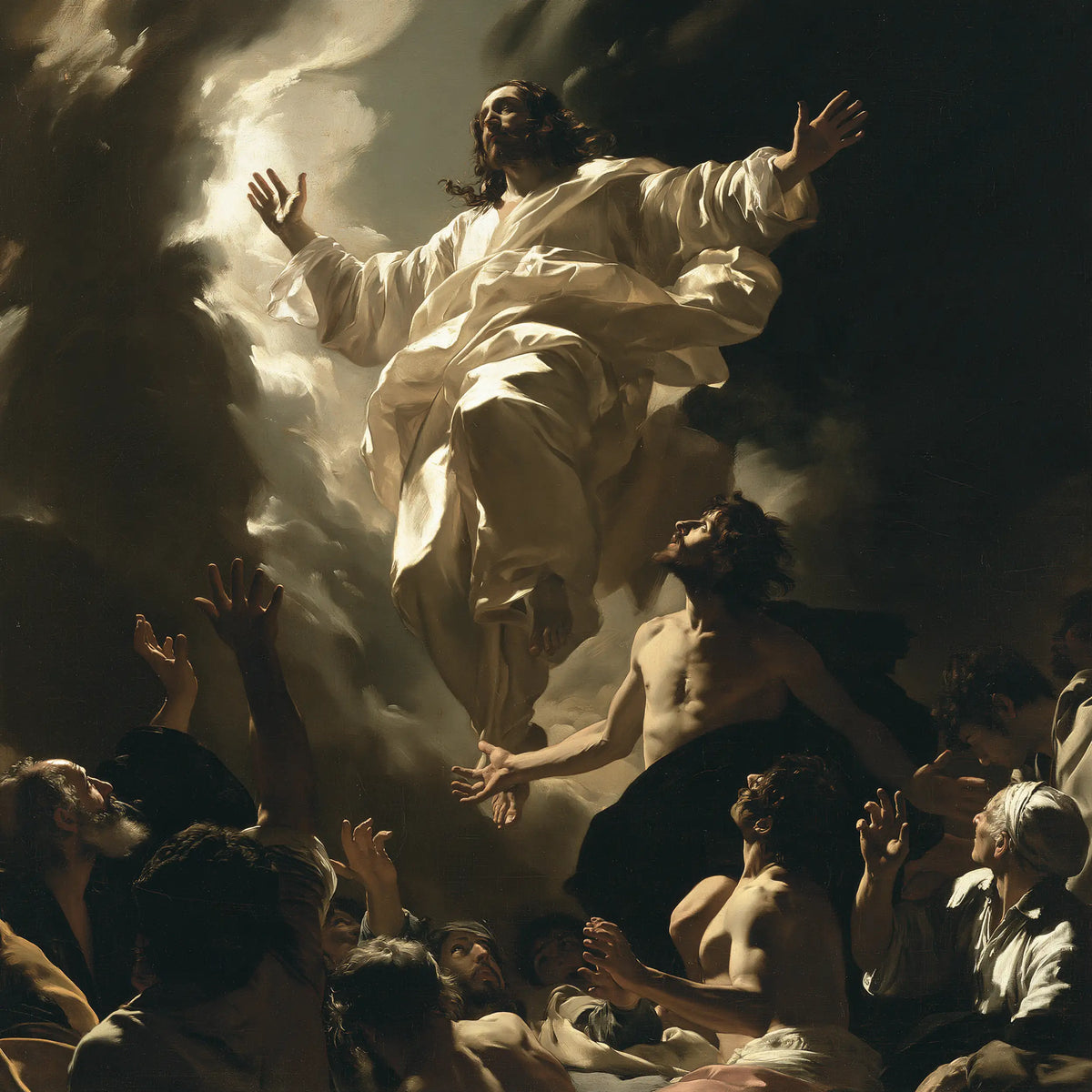 The Ascension of Jesus Christ - Caravaggio Tenebrism · Square n° 2