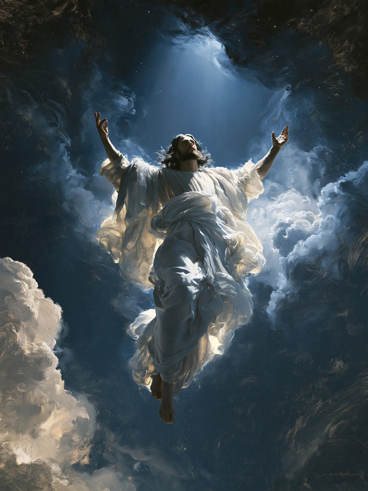 The Ascension of Jesus Christ - Midnight Blue Chiaroscuro · Portrait n° 14