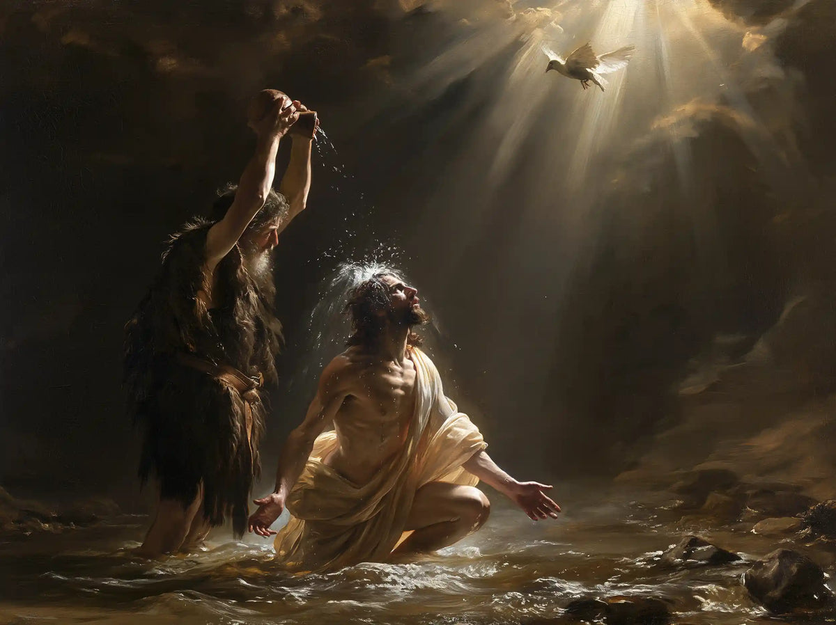 The Baptism of Jesus – Theatrical Baroque · Kneeling in the Jordan · Landscape no. 1