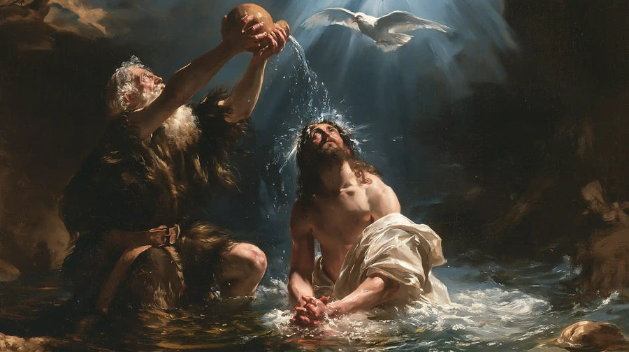 The Baptism of Jesus – Theatrical Baroque · Kneeling in the Jordan · Landscape no. 3