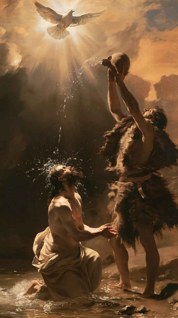 The Baptism of Jesus – Theatrical Baroque · Kneeling in the Jordan · Portrait no. 6