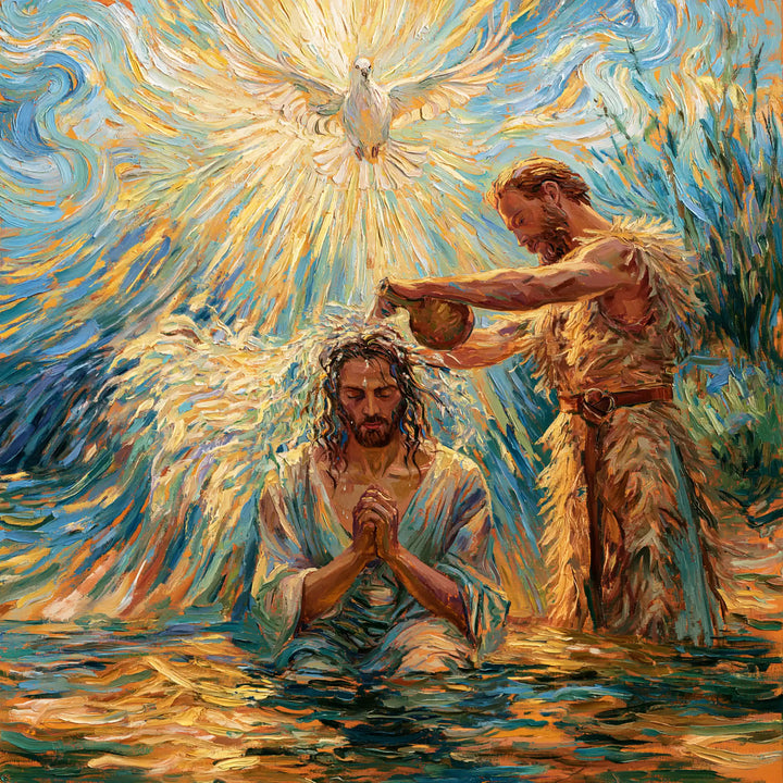 The Baptism of Jesus – Post-Impressionist · Kneeling in the Jordan · Square no. 4