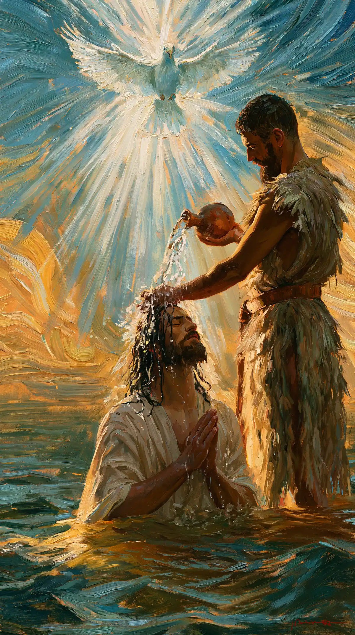 The Baptism of Jesus – Post-Impressionist · Kneeling in the Jordan · Portrait no. 2