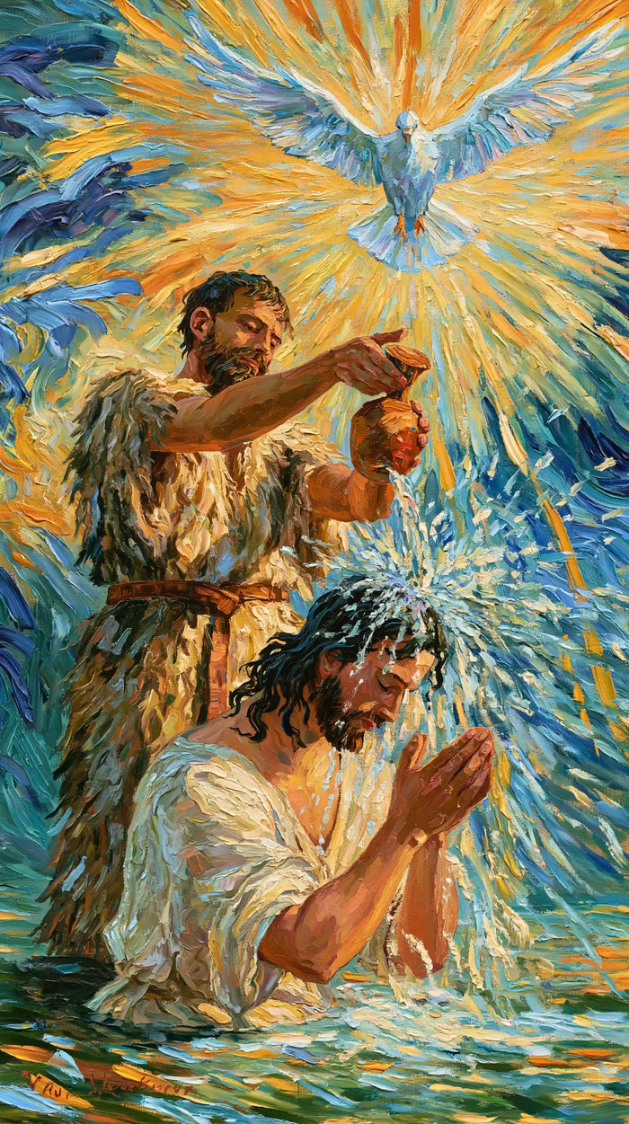 The Baptism of Jesus – Post-Impressionist · Kneeling in the Jordan · Portrait no. 6
