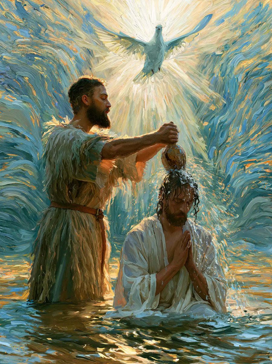 The Baptism of Jesus – Post-Impressionist · Kneeling in the Jordan · Portrait no. 7