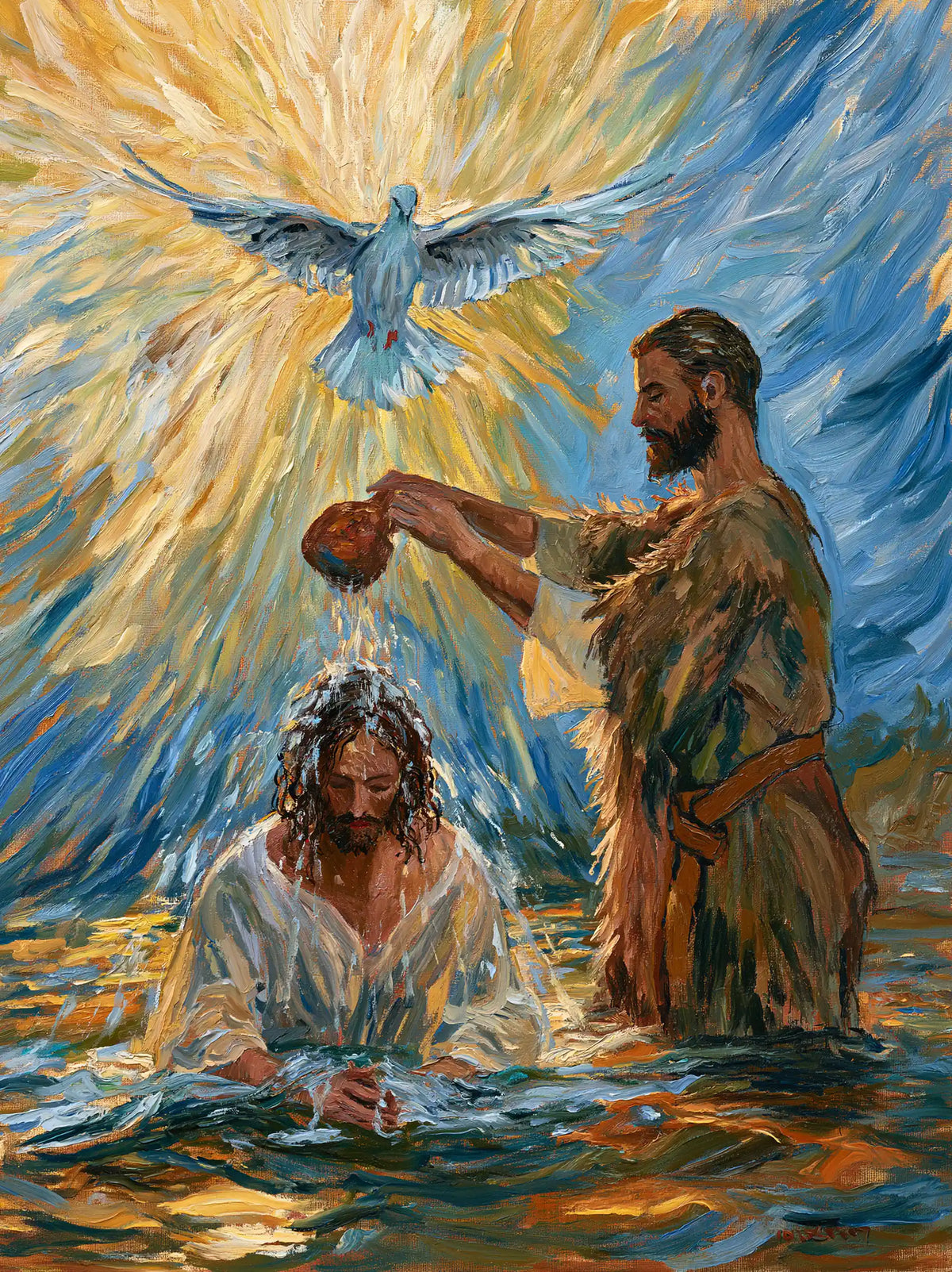 The Baptism of Jesus – Post-Impressionist · Kneeling in the Jordan · Portrait no. 10