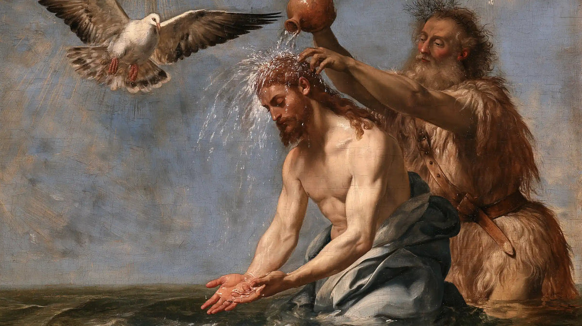 The Baptism of Jesus – Florentine Renaissance · Kneeling in the Jordan · Landscape no. 3