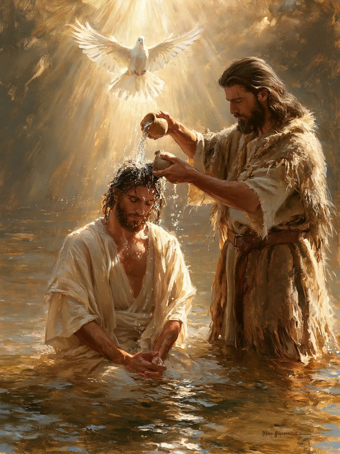 The Baptism of Jesus – Sacred Gold · Kneeling in the Jordan · Portrait no. 4