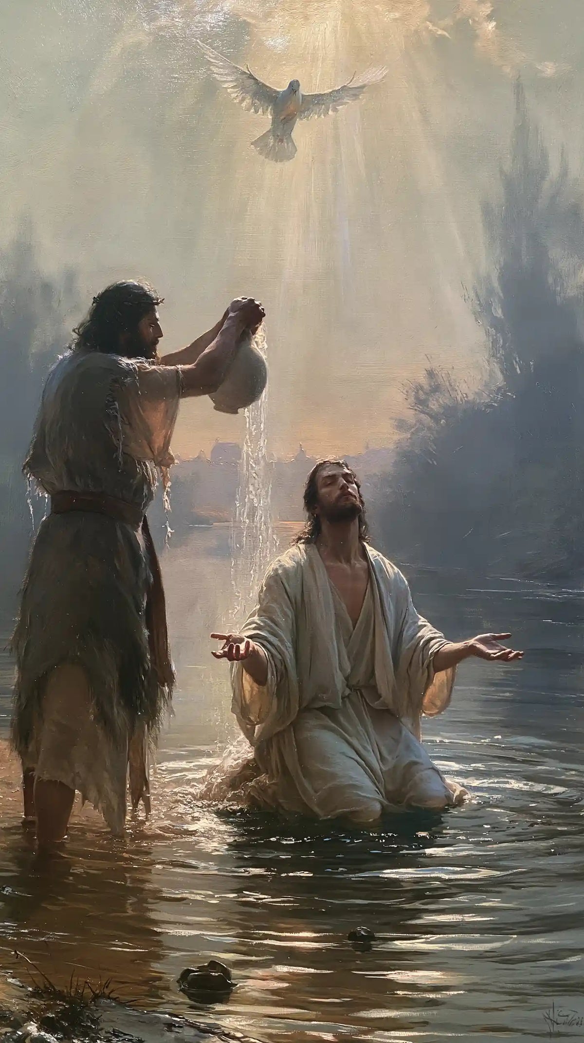 The Baptism of Jesus – Symbolist · Kneeling in the Jordan · Portrait no. 4