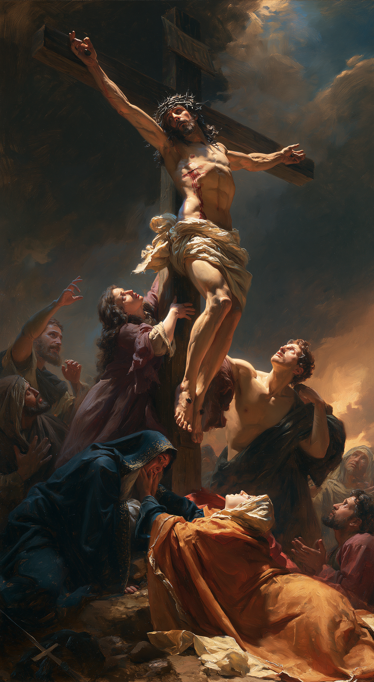 The Crucifixion — Hands Outstretched above the Ochre Cloak