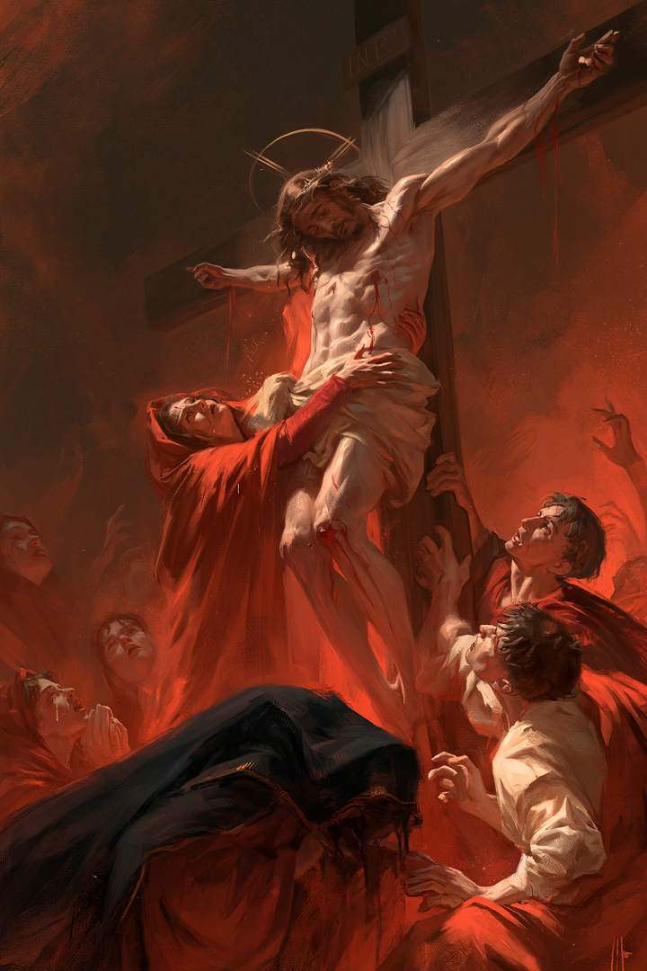 The Crucifixion — The Embrace in the Red Sky