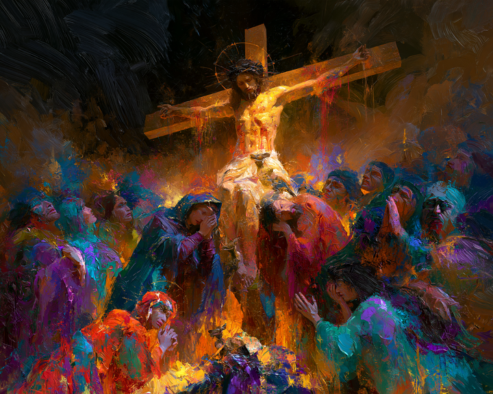 The Crucifixion — The Crowd at the Foot of Golden Radiance