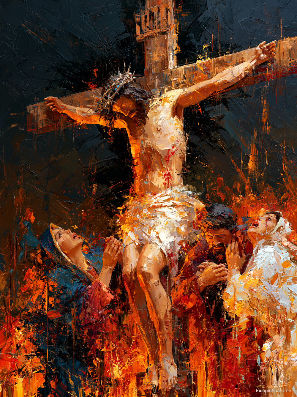 การตรึงกางเขน - Expressionist · ภาพเหมือน n° 19 - ศิลปะคริสเตียน