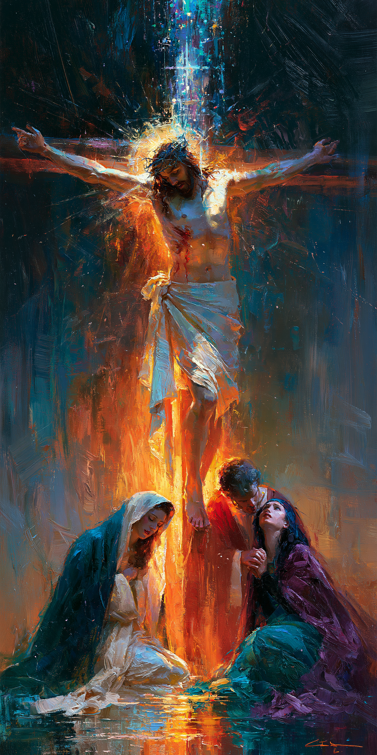 The Crucifixion — Two Prayers beside the Golden Reflection