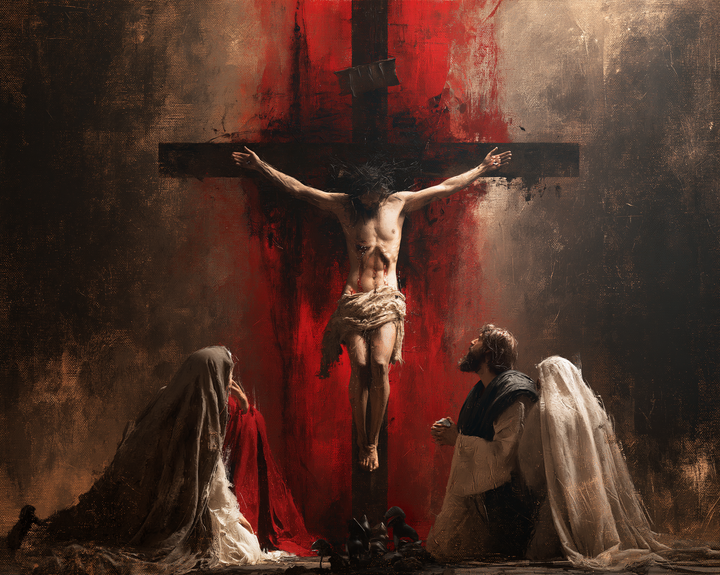 The Crucifixion — The Cross within the Long Red Curtain