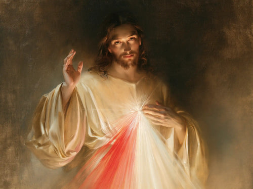 Jesus expressing compassion and divine mercy in Compassion and Mercy style, landscape Christian artwork no. 4