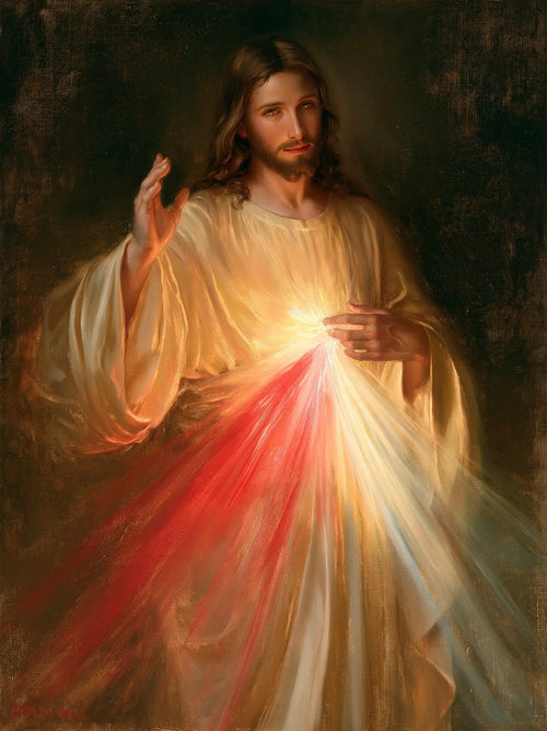 Jesus expressing compassion and divine mercy in Compassion and Mercy style, portrait Christian artwork no. 8