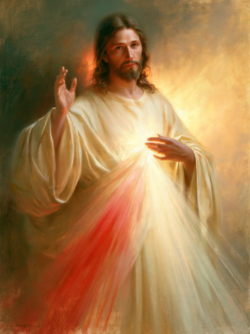 Jesus expressing compassion and divine mercy in Compassion and Mercy style, portrait Christian artwork no. 10