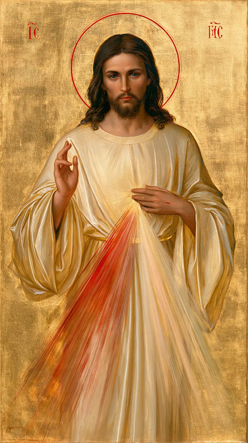 Divine Mercy Jesus in a contemporary Byzantine icon in Contemporary Byzantine style, portrait Christian artwork no. 3