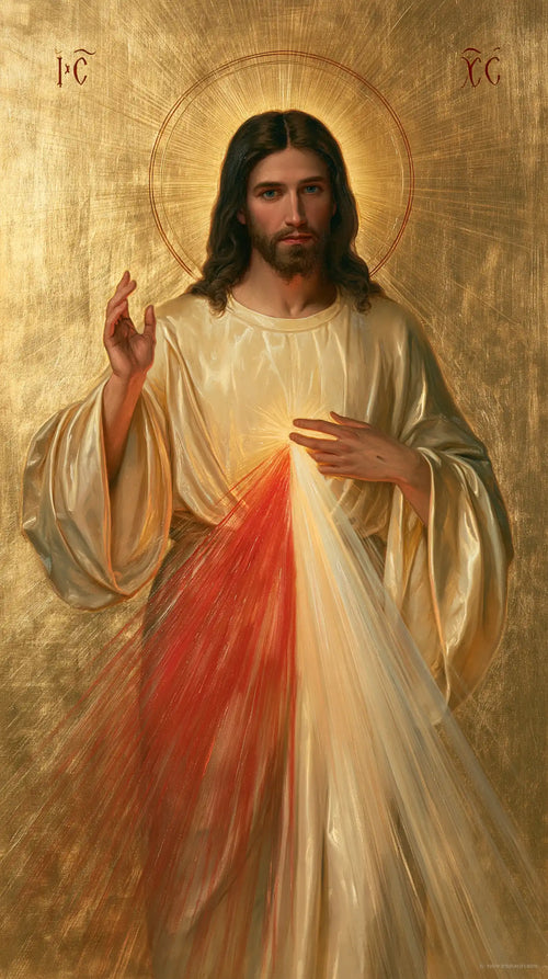 Divine Mercy Jesus in a contemporary Byzantine icon in Contemporary Byzantine style, portrait Christian artwork no. 5