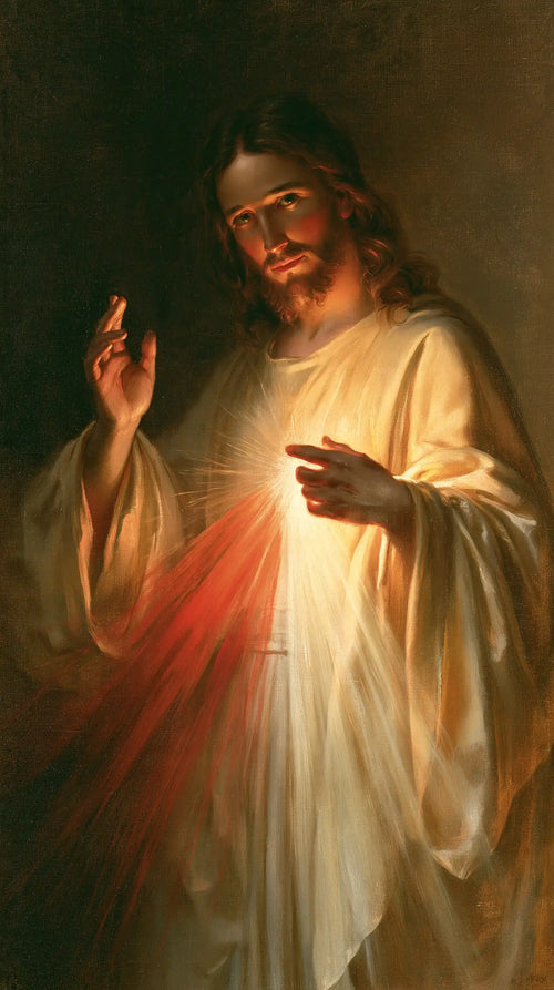 a devotional portrait of Divine Mercy Jesus in Devotional Portrait style, portrait Christian artwork no. 1