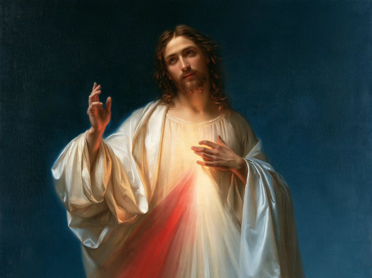 Divine Mercy Jesus – Mercy Beneath the Cobalt Sky