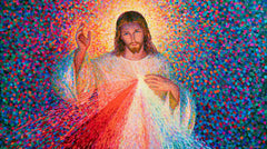 Divine Mercy Jesus – Pointillist & Neo-Impressionist · Landscape no. 5