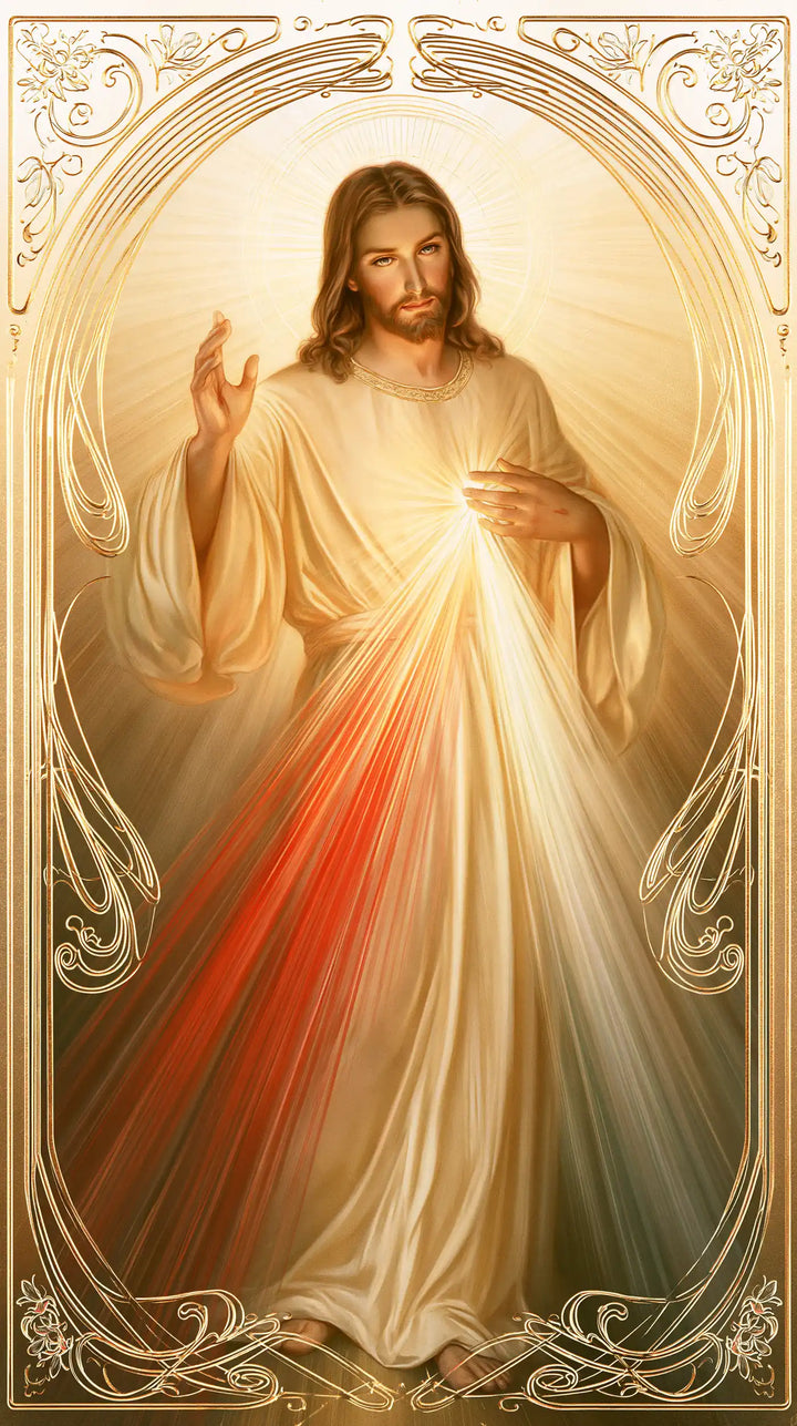 Divine Mercy Jesus — The Luminous Gate of Woven Threads