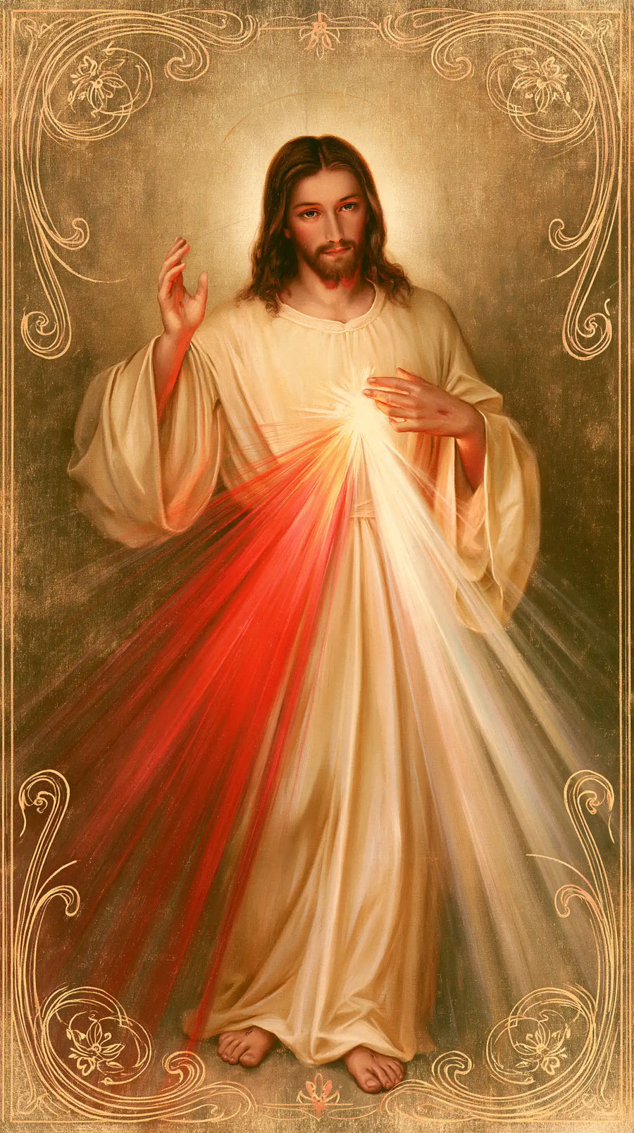 Divine Mercy Jesus - Sacred Art Nouveau · Portrait n° 7