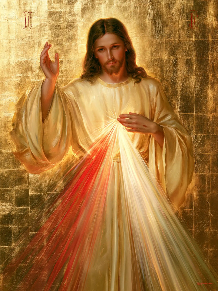 Divine Mercy Jesus - Sacred Gold · Portrait n° 8