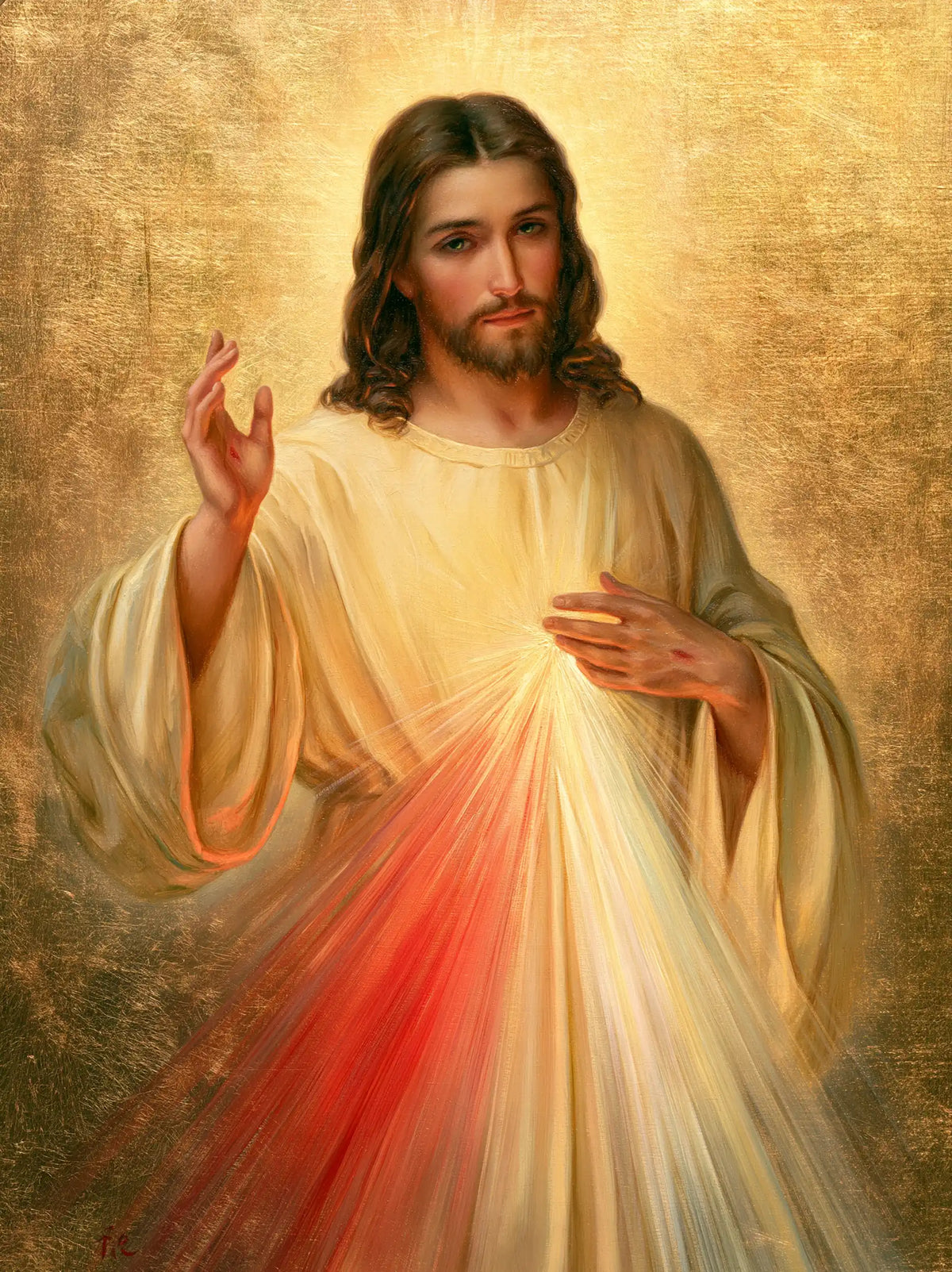 Divine Mercy Jesus - Sacred Gold · Portrait n° 24