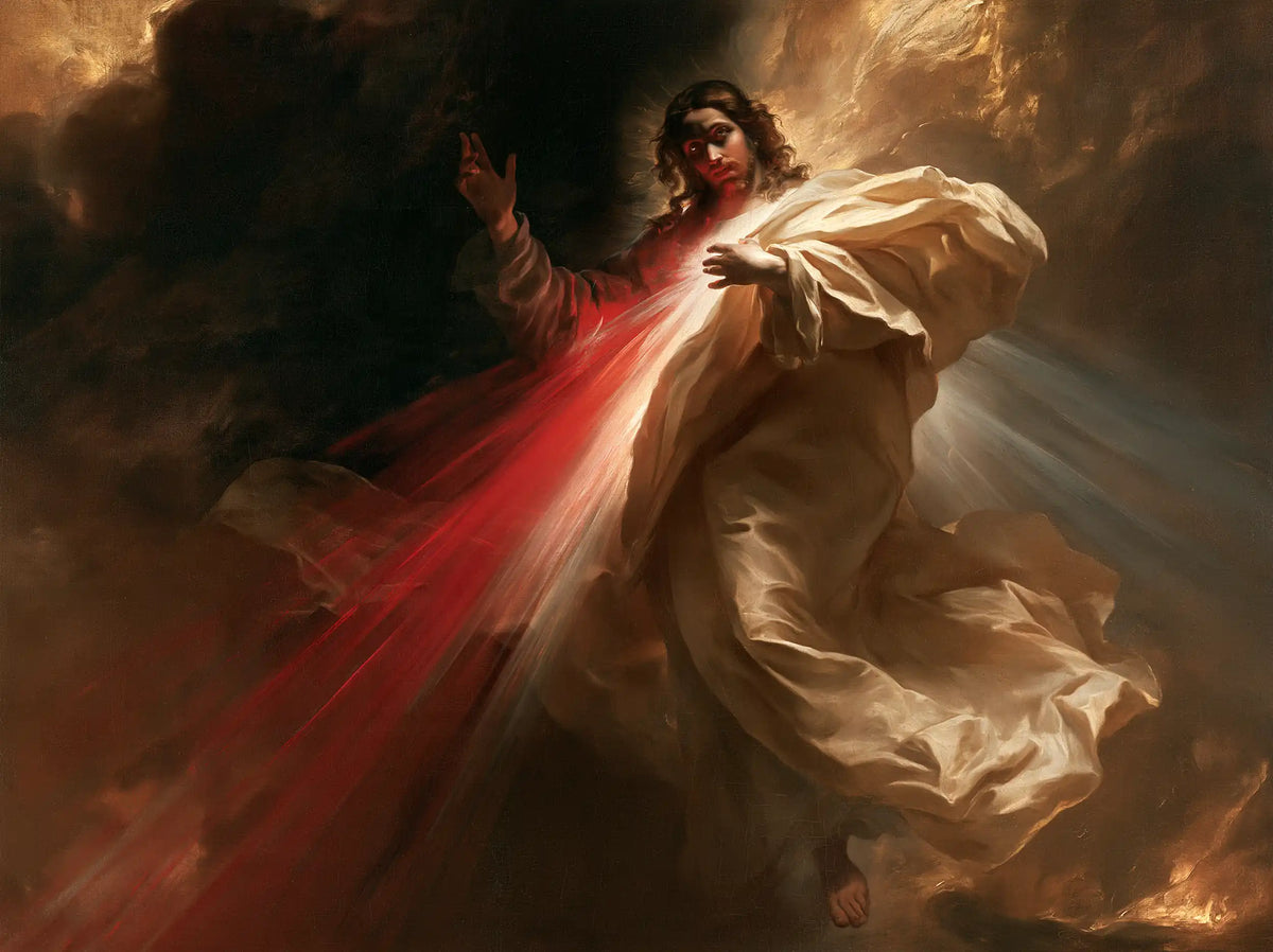 Divine Mercy Jesus — Grace Borne by the Clouds