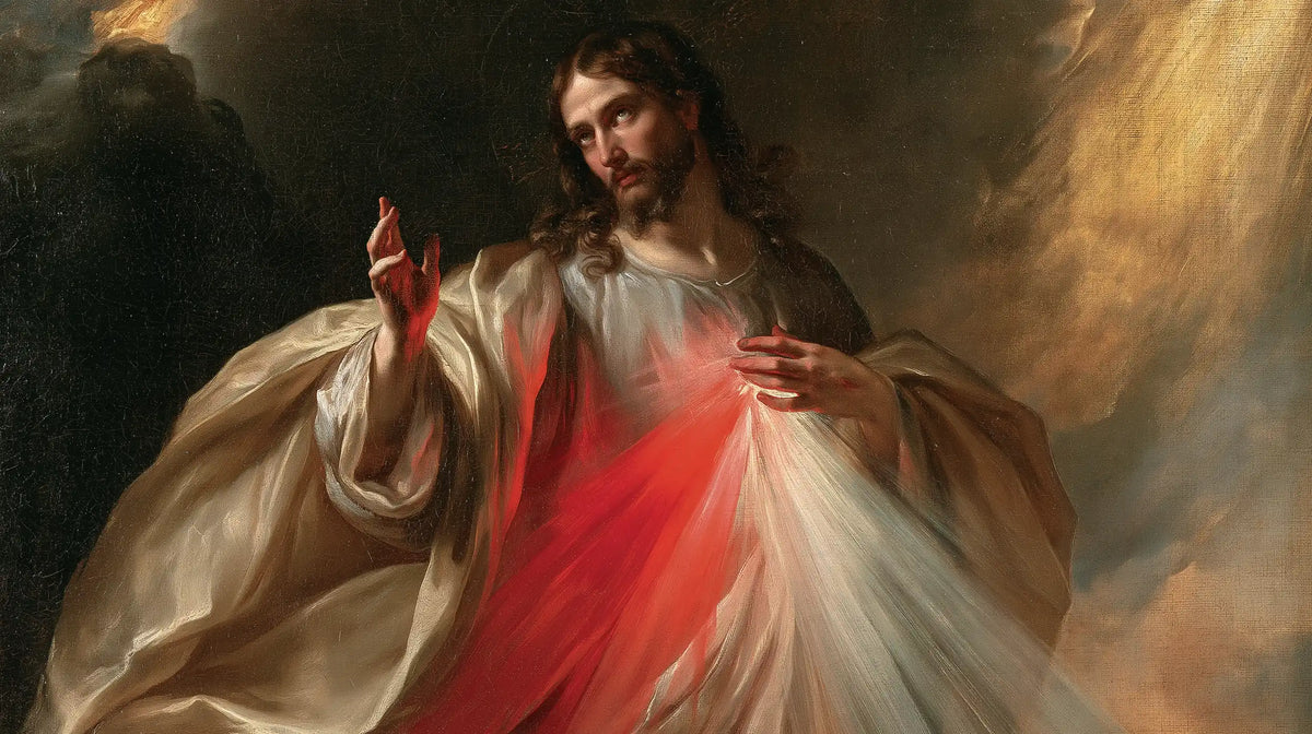 Divine Mercy Jesus — The Face Beneath the Slanting Ray